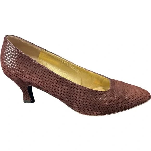 Bruno Magli Vintage Women's Brown Leather Dotted Pumps Heels Shoes Italy 8B - Picture 10 of 10